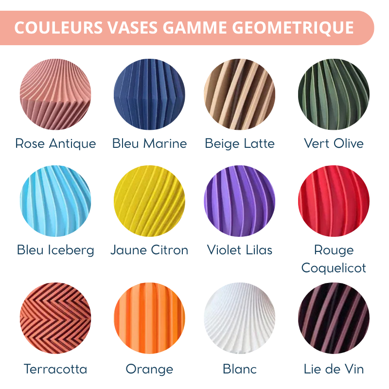 Couleurs vases gamme geometrique Couleurs vases gamme geometrique