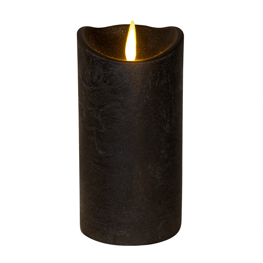 bougie-led-creusé-noir-15cm bougie-led-creusé-noir-15cm