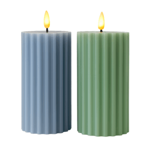 bougie-led-pilier-strié-bleu_vert