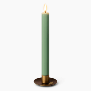 chandelle-led-cannelée-verte-simple